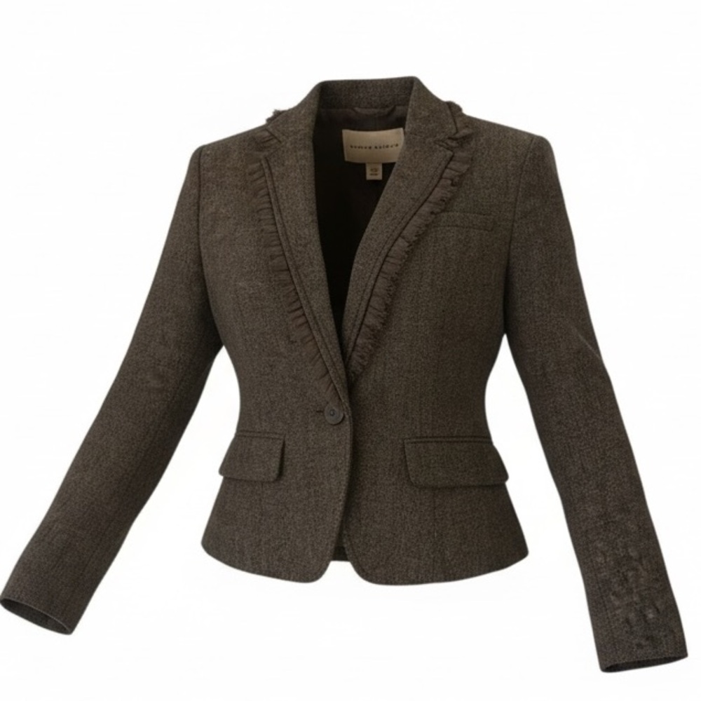 Banana Republic Charcoal Fringed Blazer